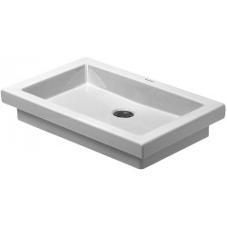 Lavabo à encastrer DURAVIT 2ND FLOOR sans trop plein plage de robinettrie 580x415mm sans trou de robinetterie blanc