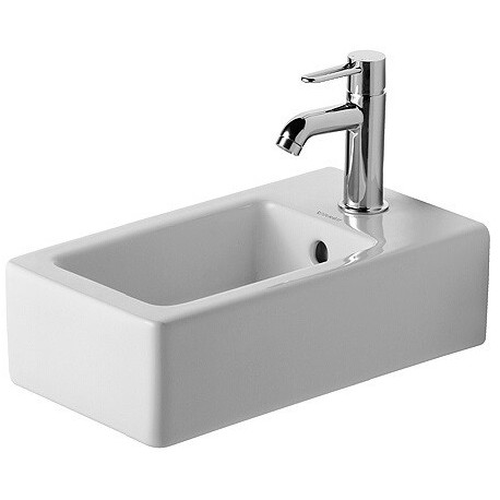 Lave-mains Duravit VEROavec trop plein plage de robinettrie 250x450mm 1 trou de robinetterie blanc
