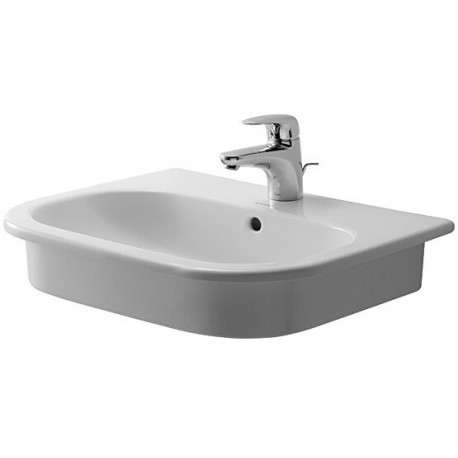 Lavabo à encastrer DURAVIT D-CODEavec trop plein plage de robinettrie 545x435mm 1 trou de robinetterie blanc
