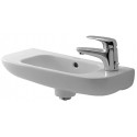 Lave-mains Duravit D-CODEavec trop plein plage de robinettrie 500x220mm 1 trou de robinetterie li we