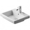 Lavabo à encastrer DURAVIT VEROavec trop plein plage de robinettrie 550x465mm 1 trou de robinetterie blanc