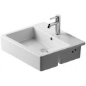 Lavabo semi-encastré Duravit WT VEROavec trop plein plage de robinettrie 550x470mm 1 trou de robinetterie blanc