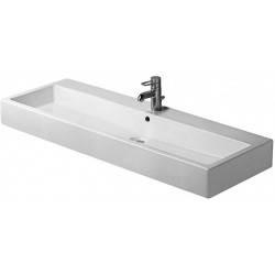 Lavabo Duravit VEROavec trop plein plage de robinettrie 1200x470mm geschl 1 trou de robinetterie blanc