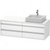 Meuble sous-vasque KETHO 550x1400x496m avec éclairagecken re blanc mat