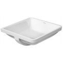 Lavabo à encastrer DURAVIT STARCK 3avec trop plein sans trou de robinetterie B 430x430mm blanc