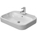 Lavabo Duravit HAPPY D.2avec trop plein plage de robinettrie 650x500mm 1 trou de robinetterie blanc