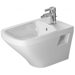 Bidet mural DURASTYLEavec trop plein plage de robinettrie 370x540mm 1 trou de robinetterie blanc