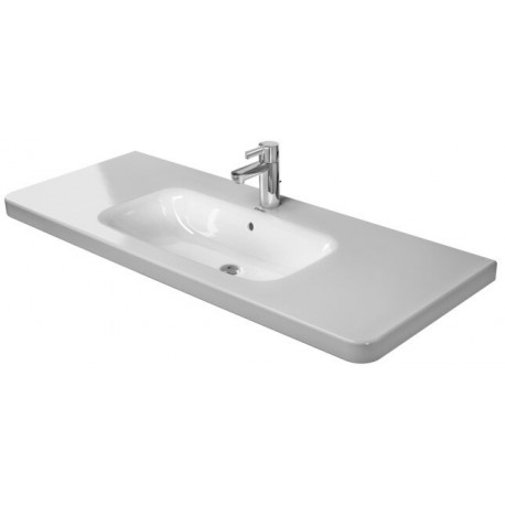 Lavabo meuble Duravit DURASTYLEavec trop plein plage de robinettrie 1200x480mm 1 trou de robinetterie blanc