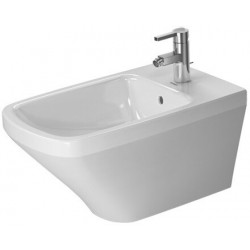 Bidet mural DURASTYLEavec trop plein plage de robinettrie 370x620mm 1 trou de robinetterie blanc