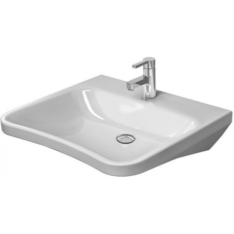 Lavabo Duravit DURASTYLE VITAL MED sans trop pleinavec plage de robinettrie 650x570mm sans trou de robinetterie blanc