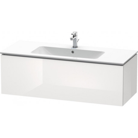 Meuble sous-vasque L-CUBE 1220x481x400mm blanc brillant lack