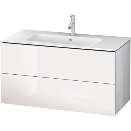 Meuble sous-vasque L-CUBE 1020x481x550mm blanc brillant lack