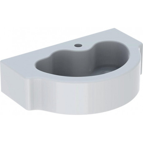 Lavabo Geberit Bambini pour enfants, 60x40cm, troude robinetterie au centre, sans trop-plein, Blanc