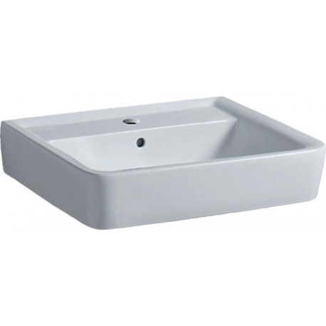 Lavabo Geberit Renova Plan, 60x48cm, trou de robinetterie au centre, Blanc