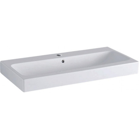 Lavabo Geberit iCon, 90x48.5cm, trou de robinetterie au centre, Blanc