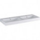 Lavabo double Geberit iCon, 120x48.5cm, trou de robinetterie au centre, Blanc