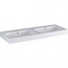 Lavabo double Geberit iCon, 120x48.5cm, trou de robinetterie au centre, Blanc