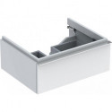 Meuble bas pour lavabo Geberit iCon, avec un tiroir: Largeur 59.5cm, Hauteur 24cm, Profondeur 47.7cm, Blanc / Laqué ultra-brillant