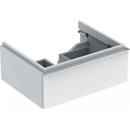 Meuble bas pour lavabo Geberit iCon,avec un tiroir: Largeur 74cm, Hauteur 24cm, Profondeur 47.7cm, Blanc / Laqué ultra-brillant