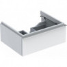 Meuble bas pour lavabo Geberit iCon,avec un tiroir: Largeur 74cm, Hauteur 24cm, Profondeur 47.7cm, Blanc / Laqué ultra-brillant