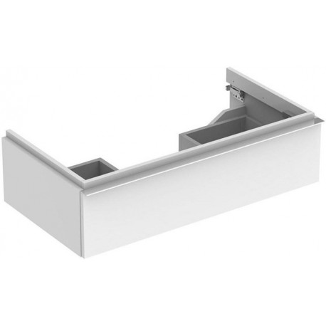 Meuble bas pour lavabo Geberit iCon,avec un tiroir: Largeur 89cm, Hauteur 24cm, Profondeur 47.7cm, Blanc / Laqué ultra-brillant