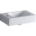 Lave-mains Geberit iCon, Blanc, 38x13.5x28cm, troude robinetterie à gauche, sans trop-plein