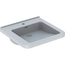 Lavabo Geberit RENOVA COMFORT SQUARE 550x525mmavec trop plein blanc KT