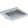 Lavabo Geberit Renova Comfort Square, adapté PMR, 60x55cm, troude robinetterie au centre, Blanc