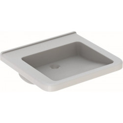 Lavabo Geberit Renova Comfort Square, adapté PMR, 60x55cm, sans troude robinetterie, sans trop-plein, Blanc