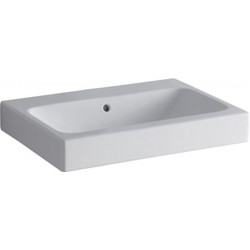 Lavabo Geberit iCon, 60x48.5cm, sans trou de robinetterie, Blanc