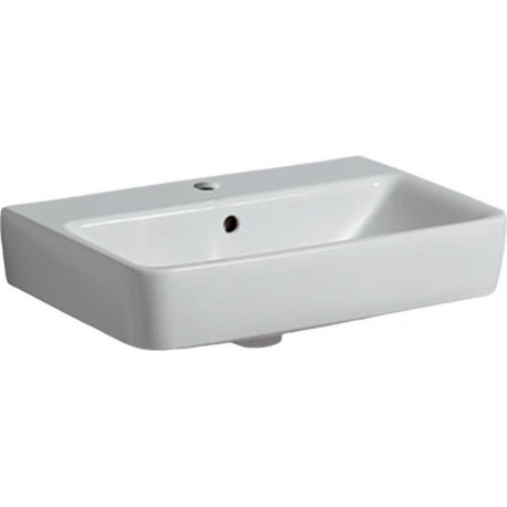 Lavabo Geberit Renova Compact, 55x37cm, trou de robinetterie au centre, Blanc