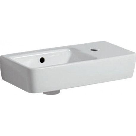 Lave-mains Geberit Renova Compact, Blanc, 50x15x25cm, trou de robinetterie à droite, sans plage de dépose