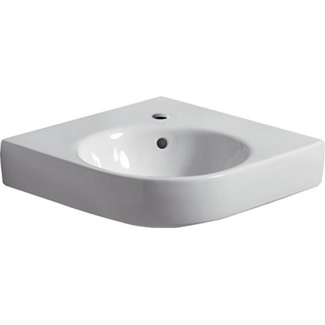 Lavabo d'angle RENOVA COMPACT pied longueur 500 mm blanc GEBERIT