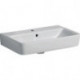 Lavabo Geberit Renova Compact, 60x37cm, trou de robinetterie au centre, Blanc