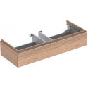 Meuble bas pour lavabo Geberit iConavec une largeur à partir de 120 cm,avec deux tiroirs: Largeur 119cm, Hauteur 24cm, Profondeur 47.7cm, Chêne naturel / Mélamine structuré bois