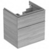 Meuble bas pour lavabo Geberit iCon,avec deux tiroirs: Largeur 59.5cm, Hauteur 62cm, Profondeur 47.7cm, Chêne naturel / Mélamine structuré bois