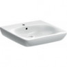 Lavabo Geberit Renova Comfort, adapté PMR, 55x55cm, troude robinetterie au centre, Blanc