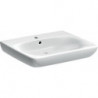 Lavabo Geberit Renova Comfort, adapté PMR, 65x55cm, troude robinetterie au centre, Blanc
