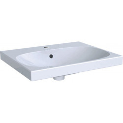 Lavabo Geberit Acanto, 60x48.2cm, troude robinetterie au centre, Blanc