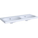 Lavabo double Geberit Acanto, fixation facile, 120x48.2cm, sans troude robinetterie, Blanc