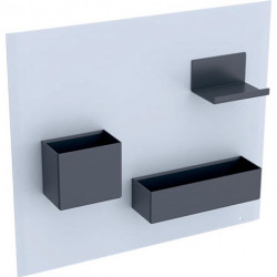 Tableau magnétique Geberitavec casiers: blanc / thermopoudré mat, gris velouté / thermopoudré mat