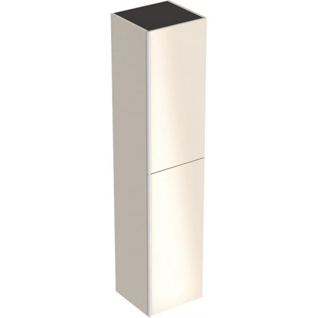 Colonne haute Geberit Acantoavec deux portes: Largeur 38cm, Hauteur 173cm, Profondeur 36cm, sable gris / laqué mat, sable gris / verre brillant