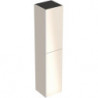 Colonne haute Geberit Acantoavec deux portes: Largeur 38cm, Hauteur 173cm, Profondeur 36cm, sable gris / laqué mat, sable gris / verre brillant