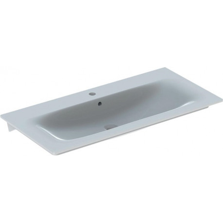 Lavabo pour meuble Geberit Renova Plan, 100x48cm, troude robinetterie au centre, Blanc