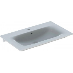 Lavabo pour meuble Geberit Renova Plan, 80x48cm, troude robinetterie au centre, Blanc