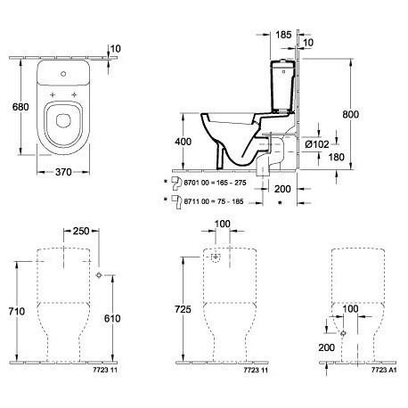 Subway, Accessoires, mécanisme à touche DualFlush, chroméé, alimentation latérale ou arrière, En porcelaine sanitaire Blanc CeramicPlus