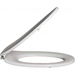 Abattants de toilette, charnières en acier inoxydable, En Duroplast Blanc