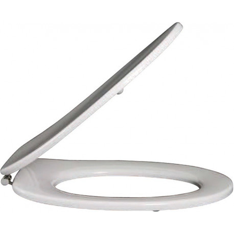 Abattants de toilette, charnières en acier inoxydable, En Duroplast Blanc