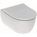 Pack WC suspendu Geberit iCon 53cm, caréné, Rimfree, abattant déclipsable et ralenti, Blanc