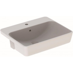 Lavabo semi-encastré Geberit VariForm carré 550x450mm avec trou pour robinet avec trop pleinwe KT